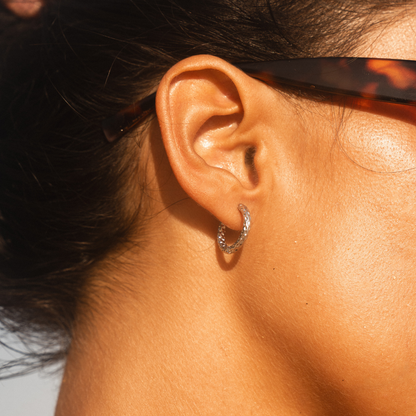 Pendientes de aro martillados