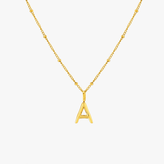 Collar con dije de inicial y piedra de nacimiento