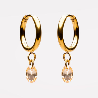 Pendientes colgantes de oro rosa