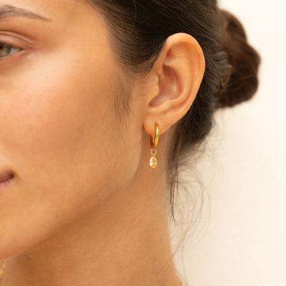 Pendientes colgantes de oro rosa