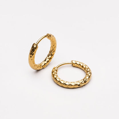 Pendientes de aro martillados