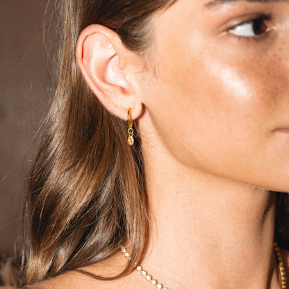 Pendientes colgantes de oro rosa