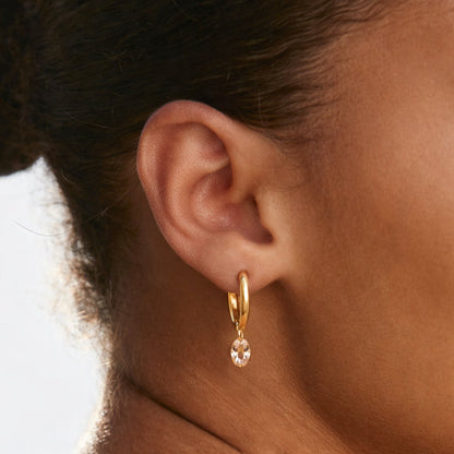 Pendientes colgantes de oro rosa