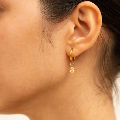 Pendientes colgantes de oro rosa