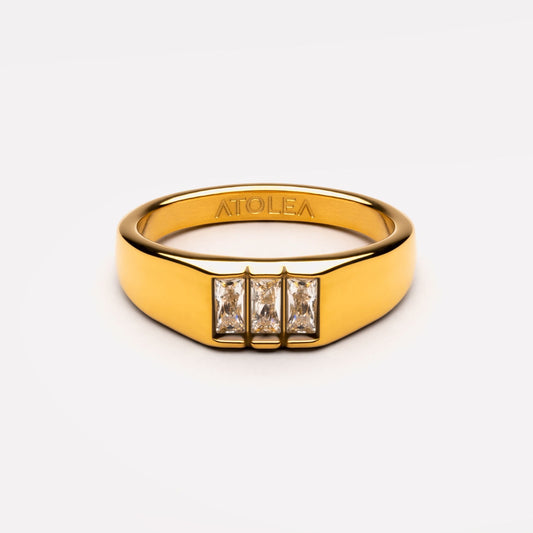 Anillo de sello tipo baguette