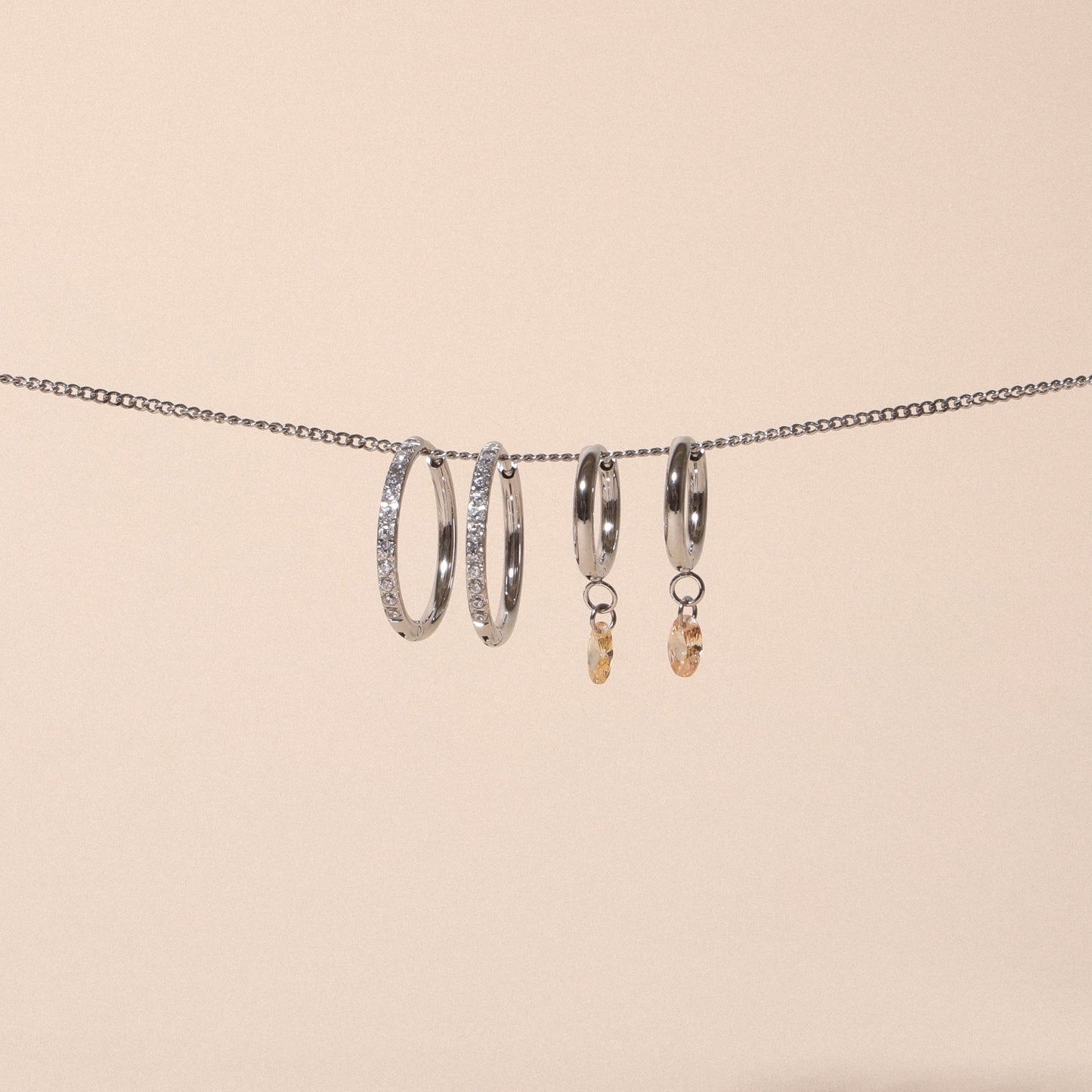 Pendientes colgantes de oro rosa