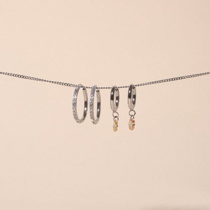Pendientes colgantes de oro rosa