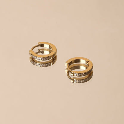 Pendientes pequeños de aro de oro