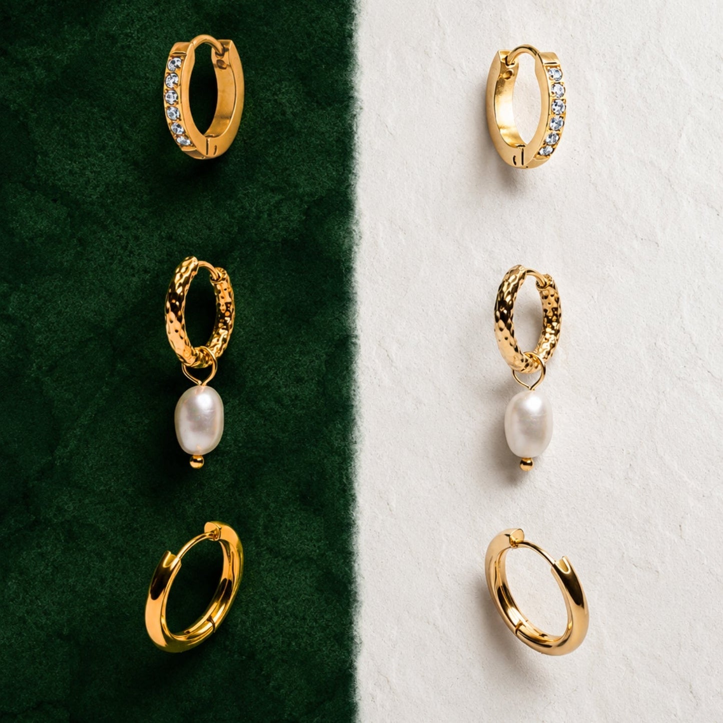 Pendientes pequeños de aro de oro
